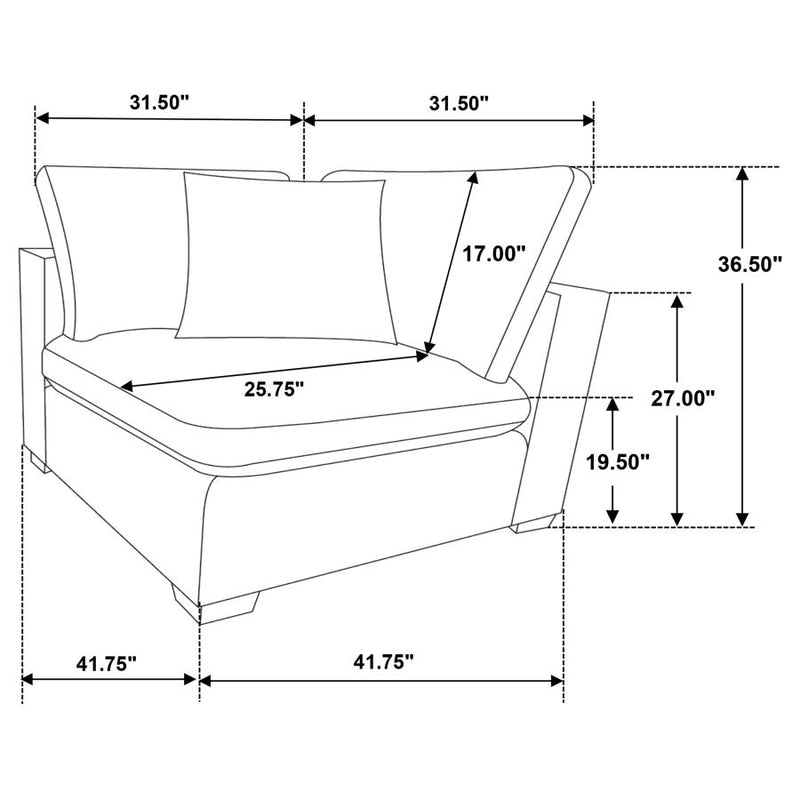 Lakeview 5-piece Upholstered Modular Sectional Sofa Ivory-zoom-