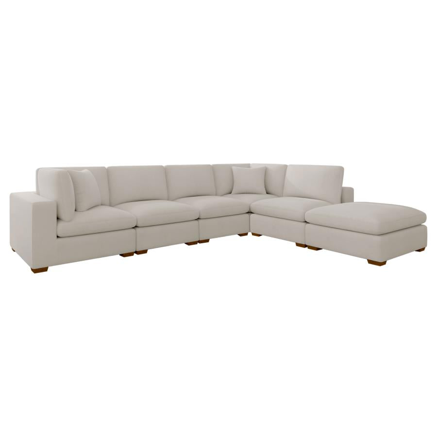 Lakeview 6-piece Upholstered Modular Sectional Sofa Ivory-zoom-3
