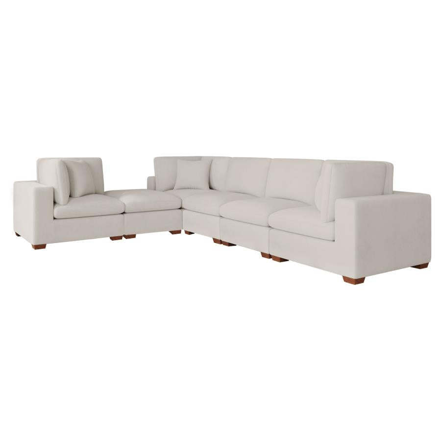 Lakeview 6-piece Upholstered Modular Sectional Sofa Ivory-4