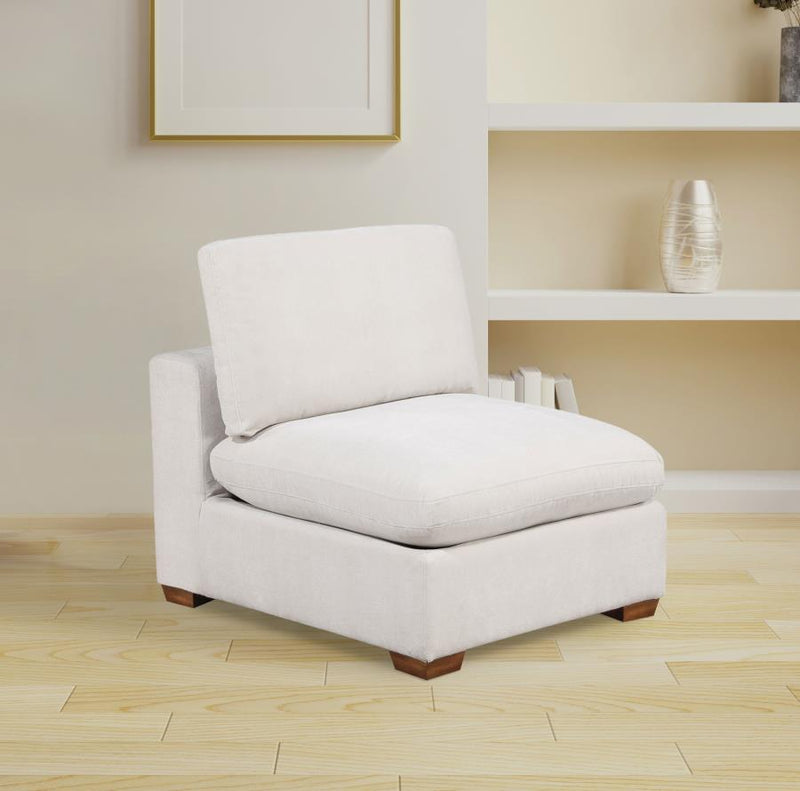 Lakeview Upholstered Armless Chair Ivory-zoom-