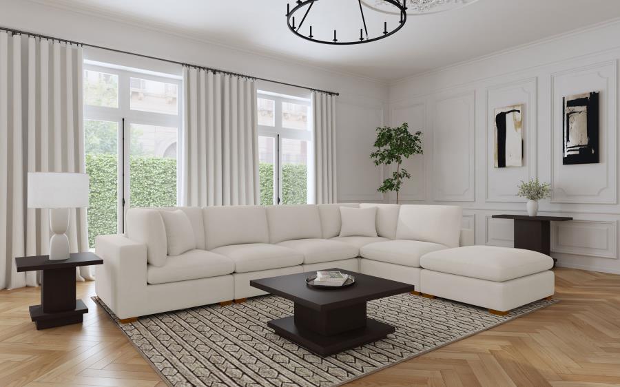 Lakeview Rectangular Upholstered Ottoman Ivory-zoom-7