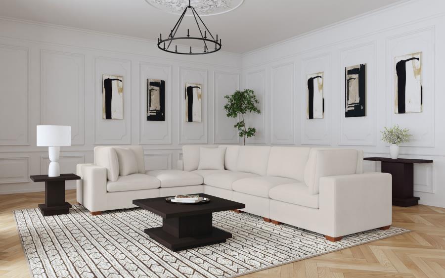 Lakeview Rectangular Upholstered Ottoman Ivory-8
