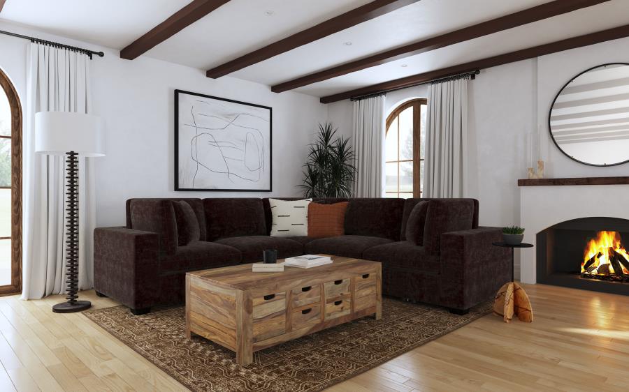 Lakeview 6-piece Upholstered Modular Sectional Chocolate-2