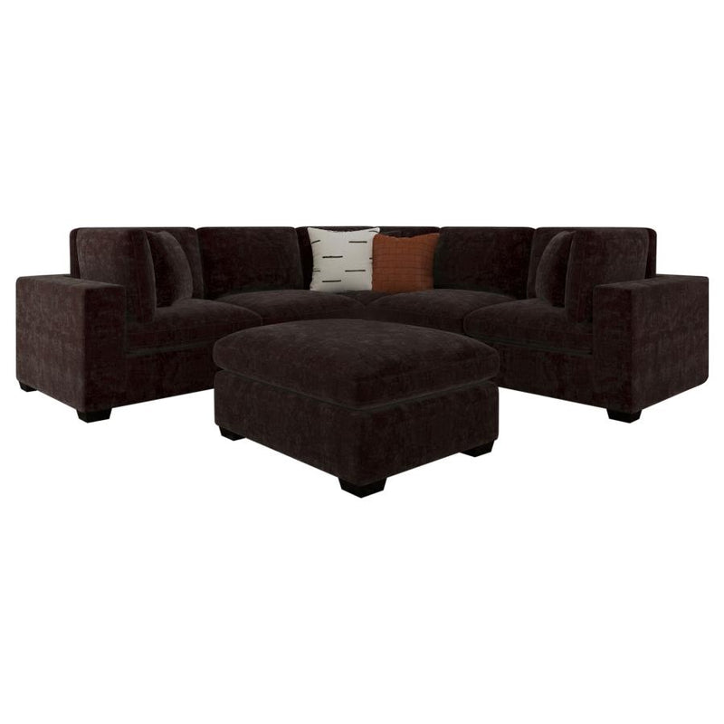 Lakeview 6-piece Upholstered Modular Sectional Chocolate-zoom-
