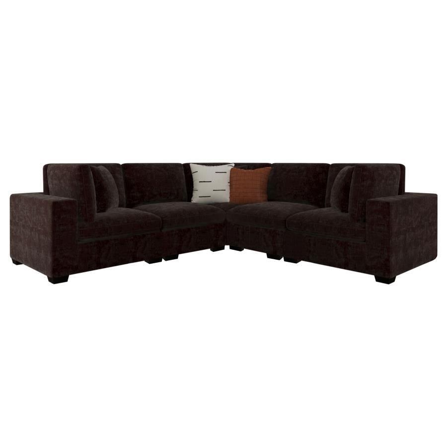 Lakeview 6-piece Upholstered Modular Sectional Chocolate-4