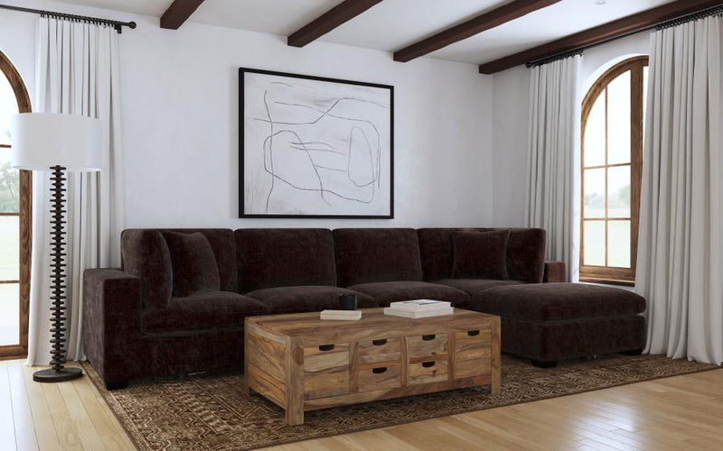 Lakeview 5-piece Upholstered Modular Sectional Chocolate-zoom-