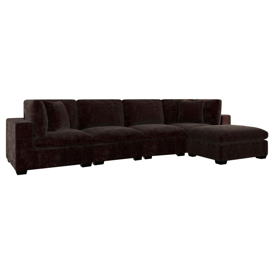 Lakeview 5-piece Upholstered Modular Sectional Chocolate-zoom-2