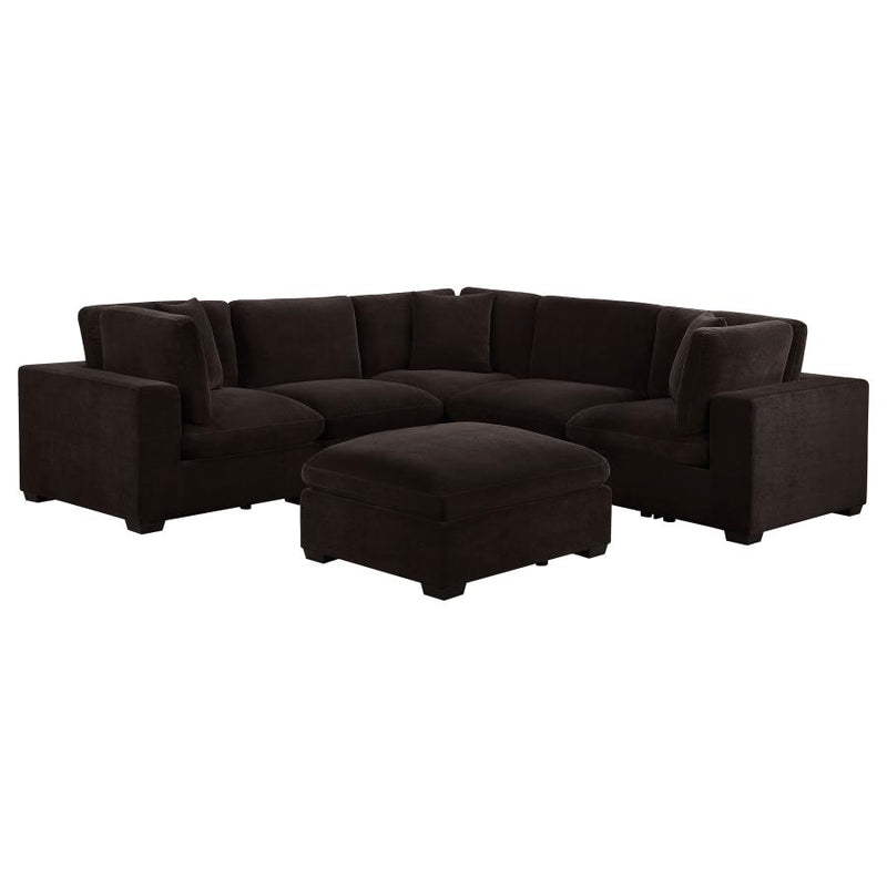 Lakeview 5-piece Upholstered Modular Sectional Chocolate-zoom-