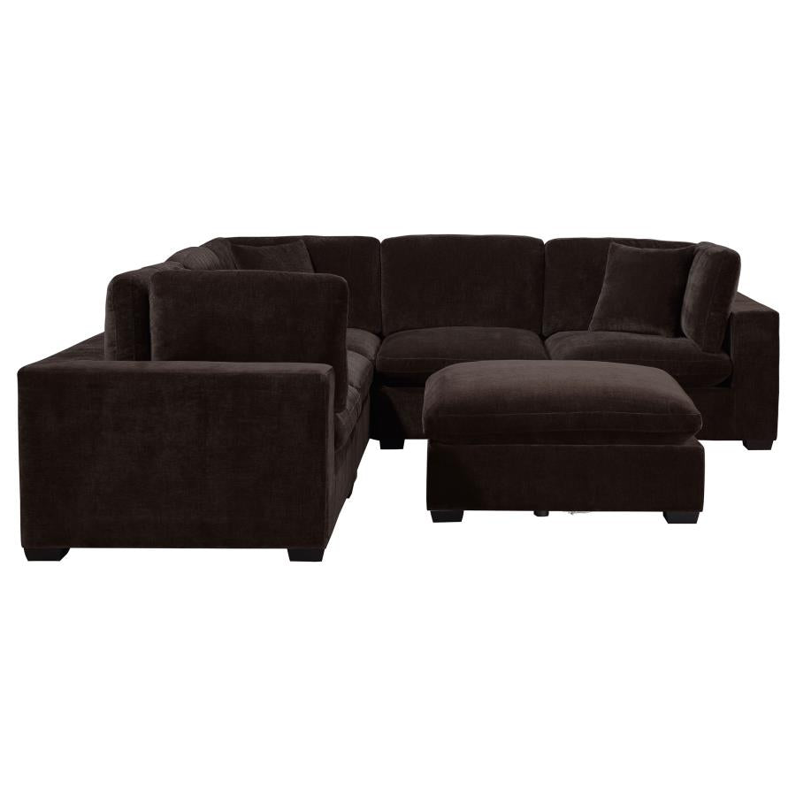 Lakeview 5-piece Upholstered Modular Sectional Chocolate-zoom-5