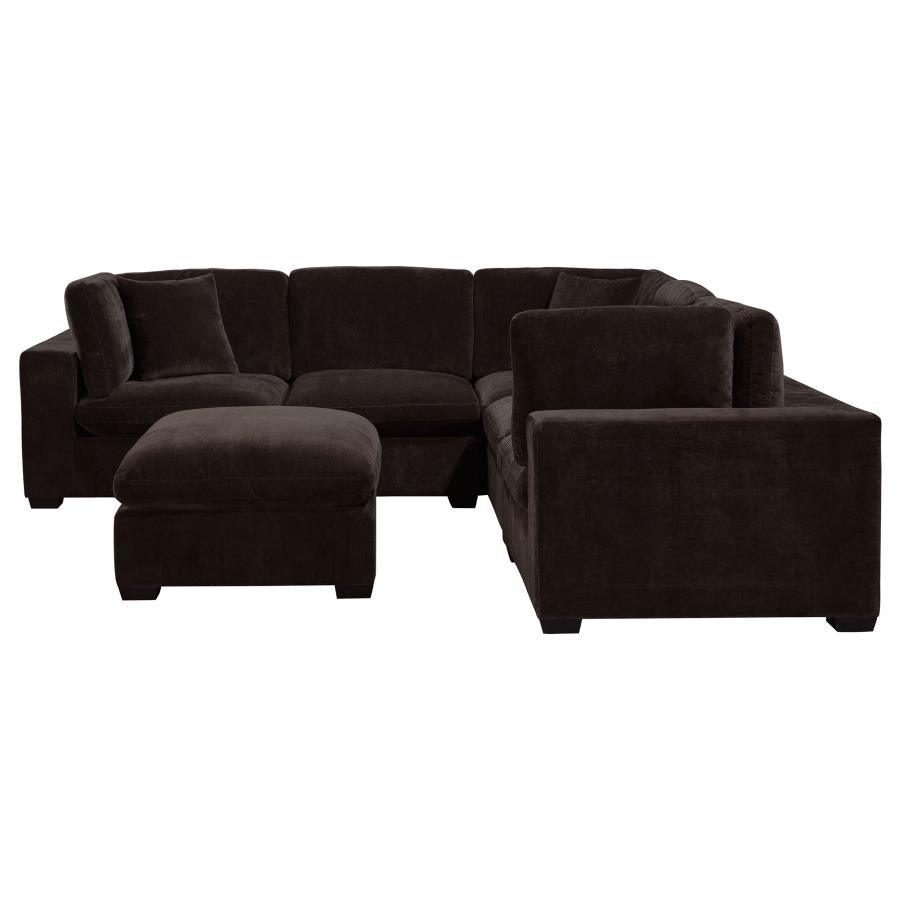 Lakeview 5-piece Upholstered Modular Sectional Chocolate-6