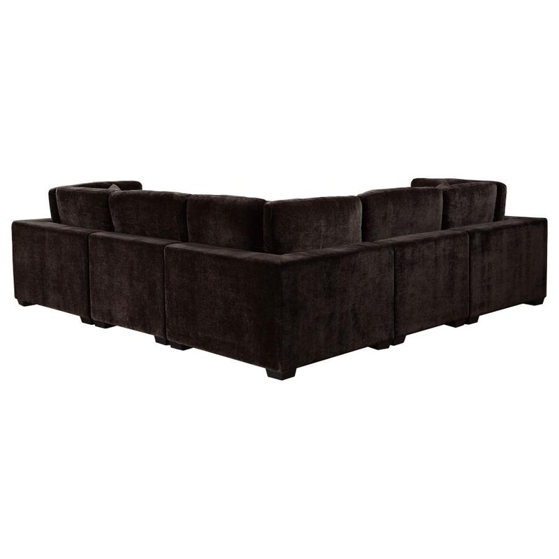 Lakeview 5-piece Upholstered Modular Sectional Chocolate-zoom-
