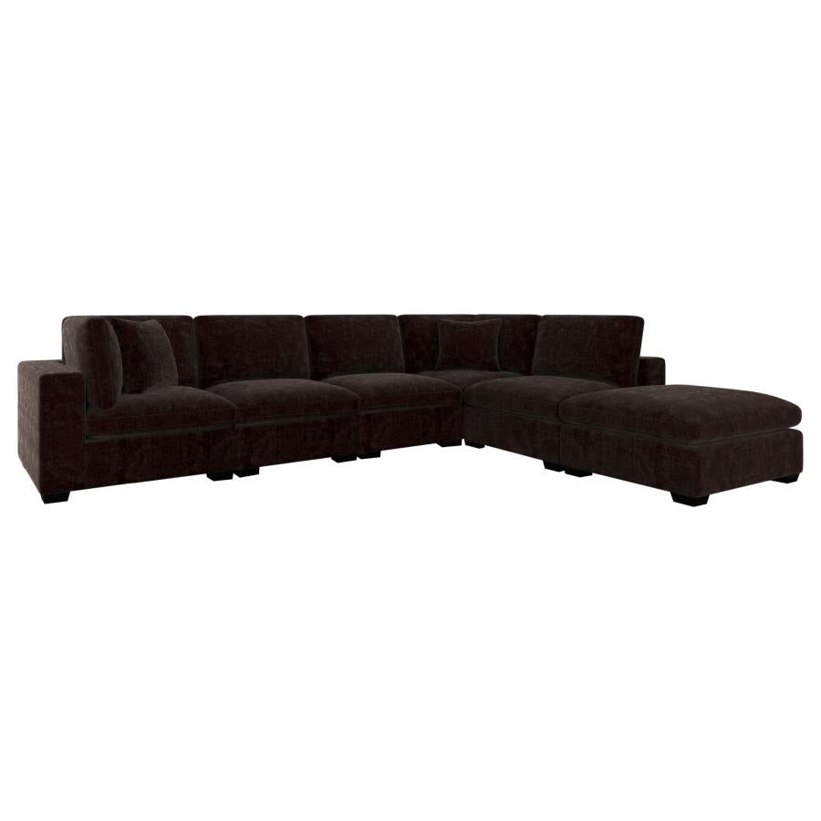 Lakeview 6-piece Upholstered Modular Sectional Chocolate-zoom-3