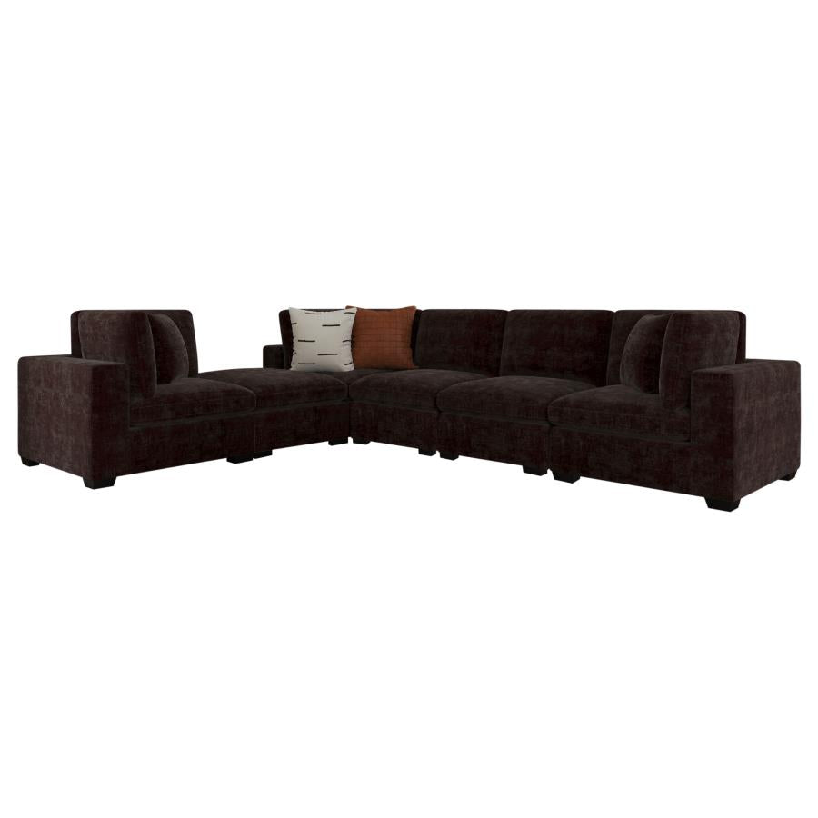 Lakeview 6-piece Upholstered Modular Sectional Chocolate-zoom-4