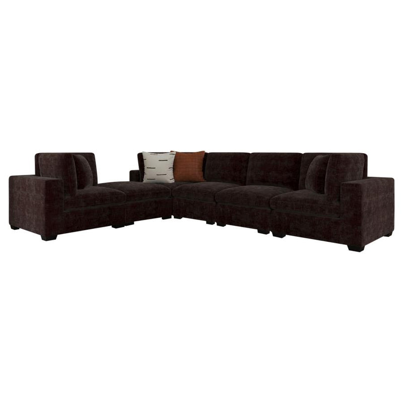 Lakeview 6-piece Upholstered Modular Sectional Chocolate-zoom-