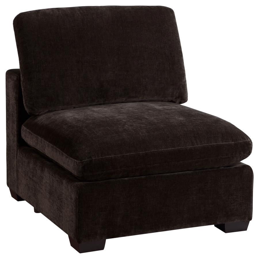 Lakeview Upholstered Armless Chair Dark Chocolate-1