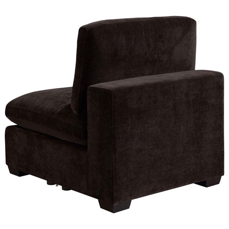 Lakeview Upholstered Armless Chair Dark Chocolate-zoom-4