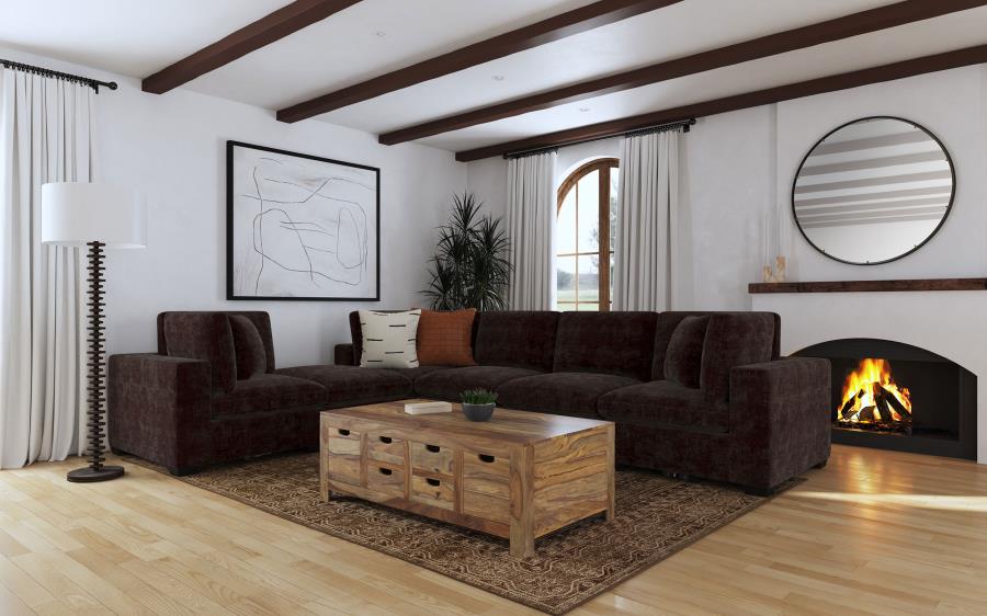 Lakeview Upholstered Armless Chair Dark Chocolate-9