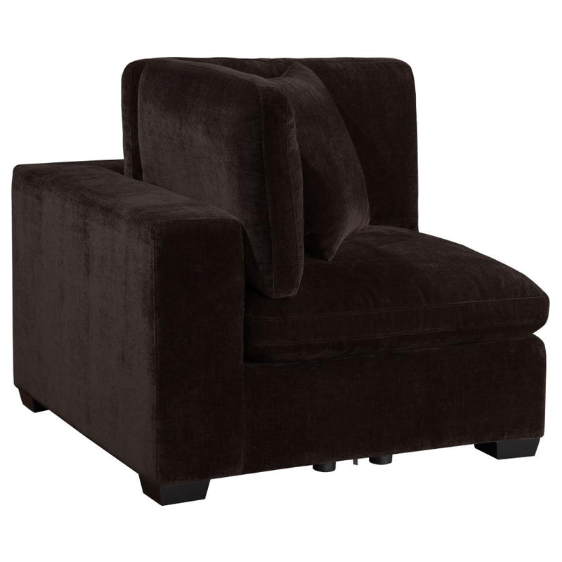 Lakeview Upholstered Corner Chair Dark Chocolate-zoom-