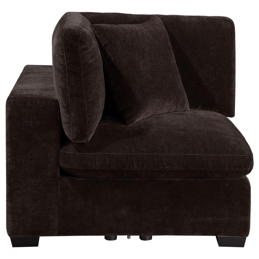 Lakeview Upholstered Corner Chair Dark Chocolate-2