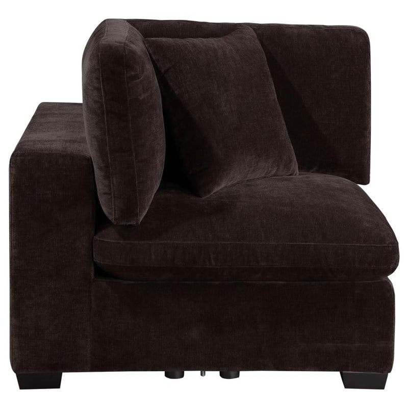 Lakeview Upholstered Corner Chair Dark Chocolate-zoom-