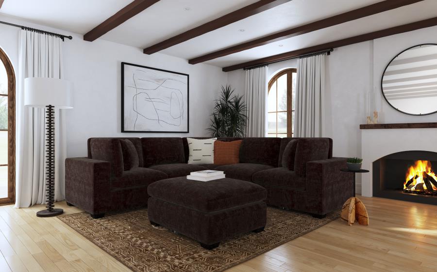 Lakeview Rectangular Upholstered Ottoman Dark Chocolate-7