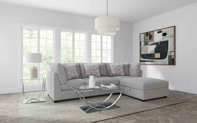 Cambria 4-piece Upholstered Modular Sectional Sofa Grey-zoom-