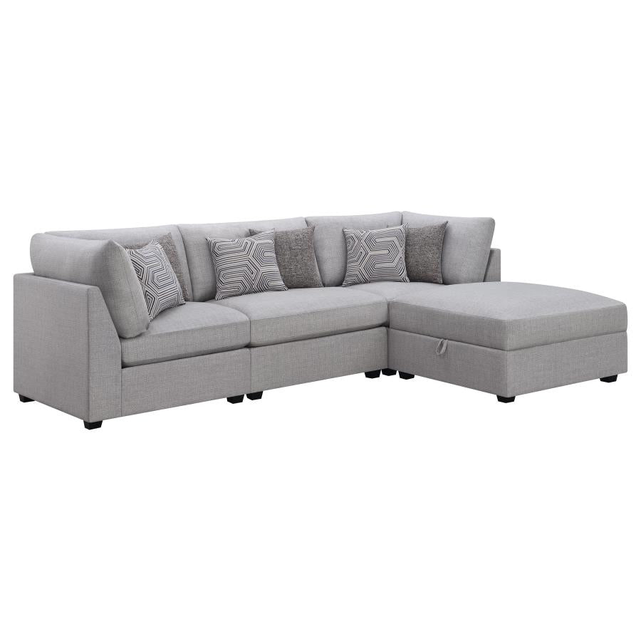 Cambria 4-piece Upholstered Modular Sectional Sofa Grey-zoom-2