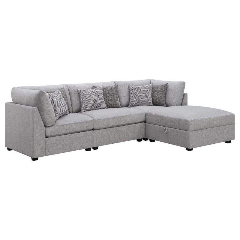 Cambria 4-piece Upholstered Modular Sectional Sofa Grey-zoom-