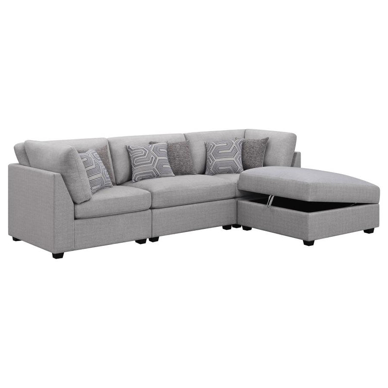 Cambria 4-piece Upholstered Modular Sectional Sofa Grey-zoom-