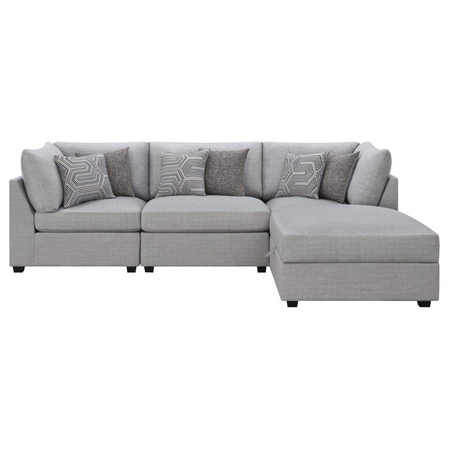 Cambria 4-piece Upholstered Modular Sectional Sofa Grey-4