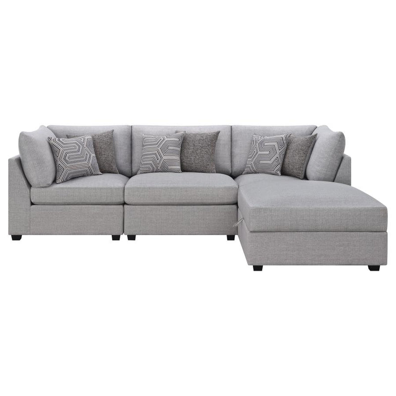 Cambria 4-piece Upholstered Modular Sectional Sofa Grey-zoom-
