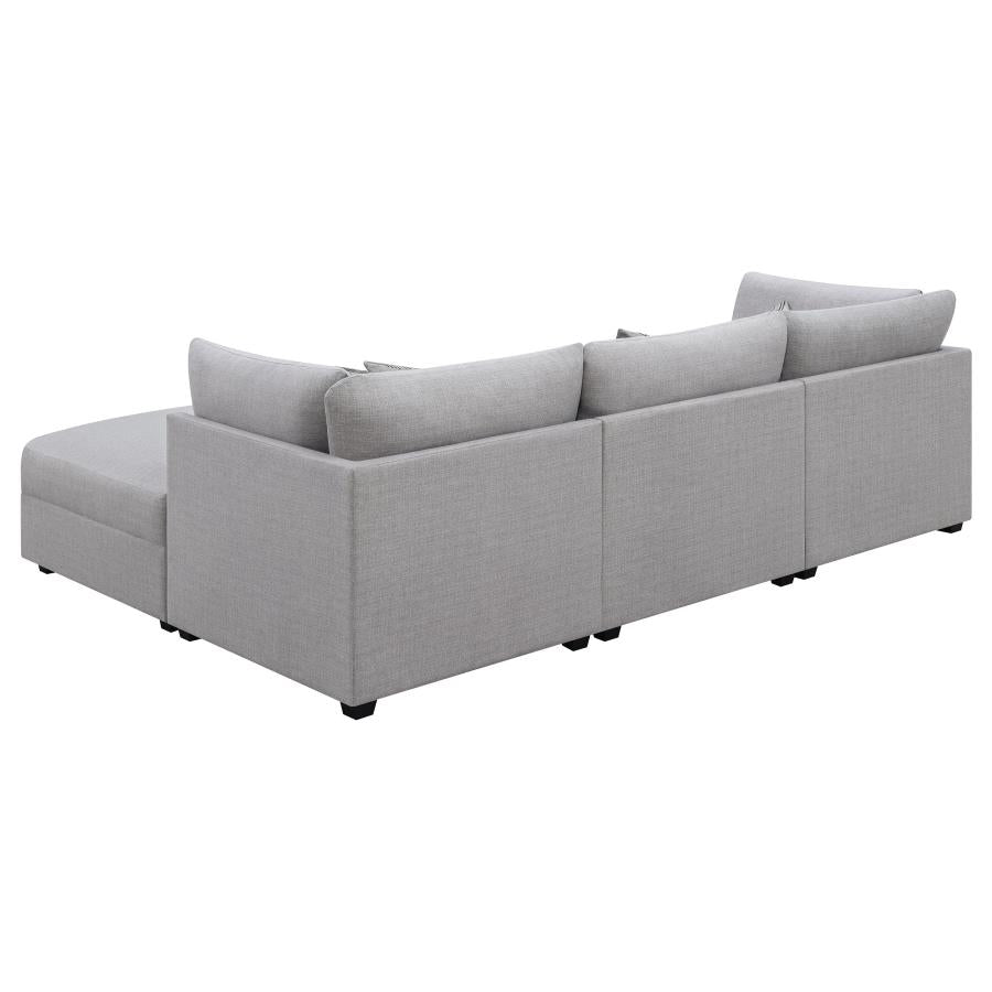 Cambria 4-piece Upholstered Modular Sectional Sofa Grey-5