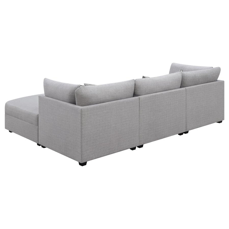 Cambria 4-piece Upholstered Modular Sectional Sofa Grey-zoom-