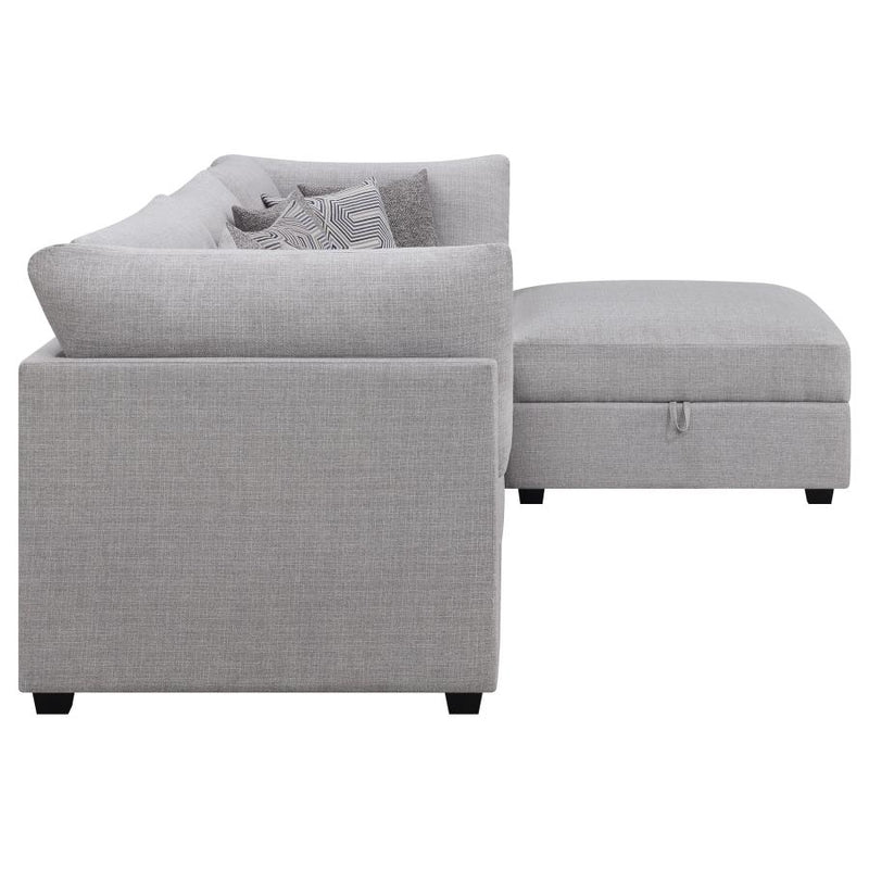 Cambria 4-piece Upholstered Modular Sectional Sofa Grey-zoom-