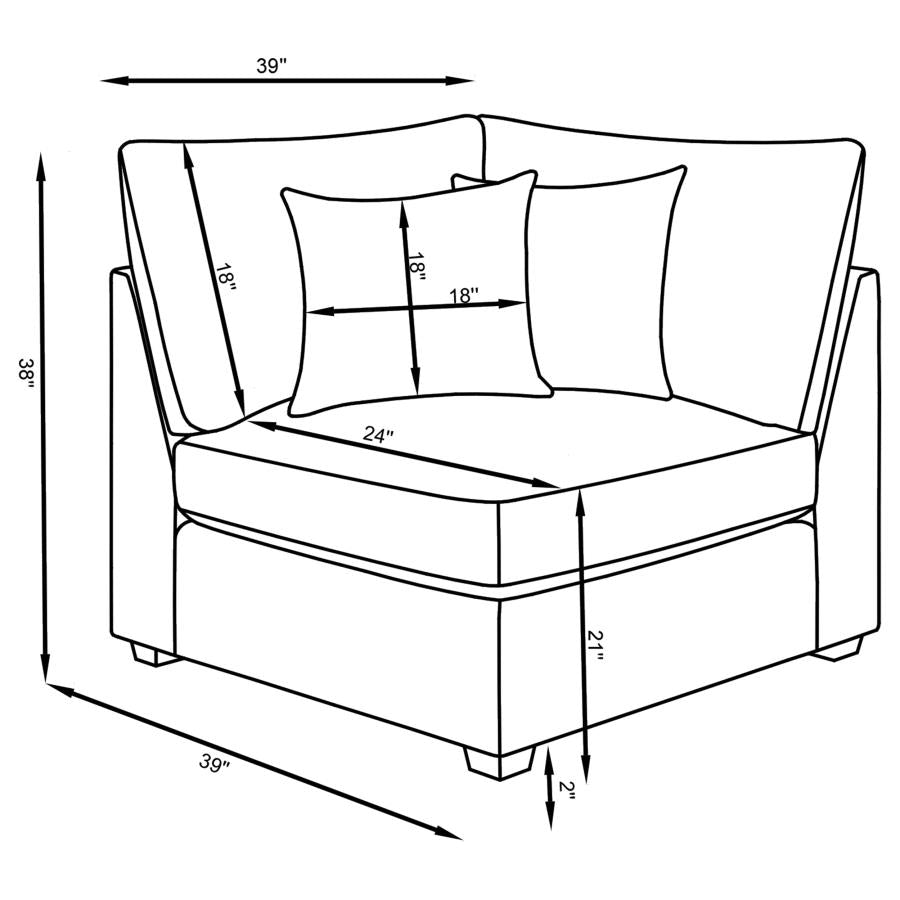 Cambria 4-piece Upholstered Modular Sectional Sofa Grey-zoom-14