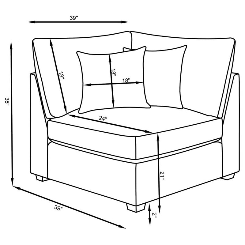 Cambria 4-piece Upholstered Modular Sectional Sofa Grey-zoom-