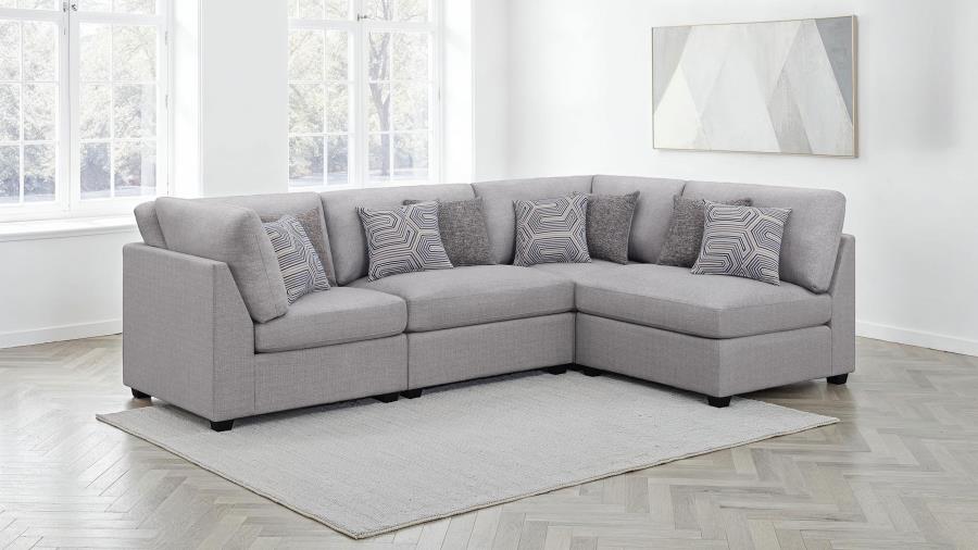 Cambria 4-piece Upholstered Modular Sectional Sofa Grey-zoom-1