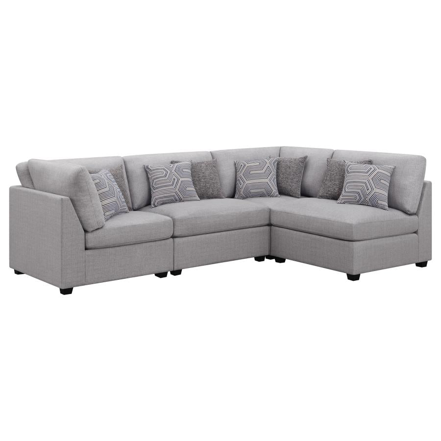 Cambria 4-piece Upholstered Modular Sectional Sofa Grey-zoom-2