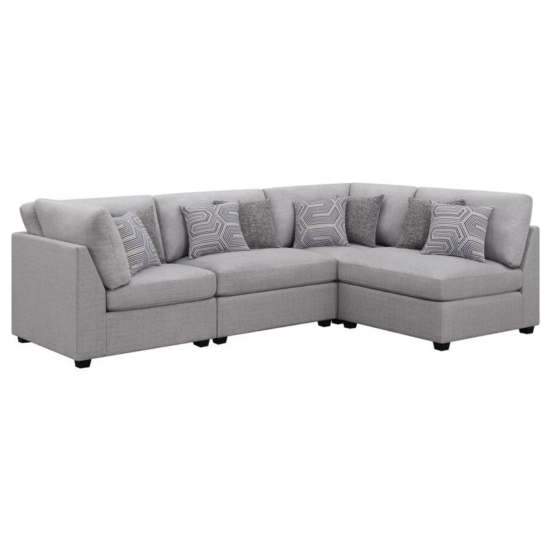 Cambria 4-piece Upholstered Modular Sectional Sofa Grey-zoom-