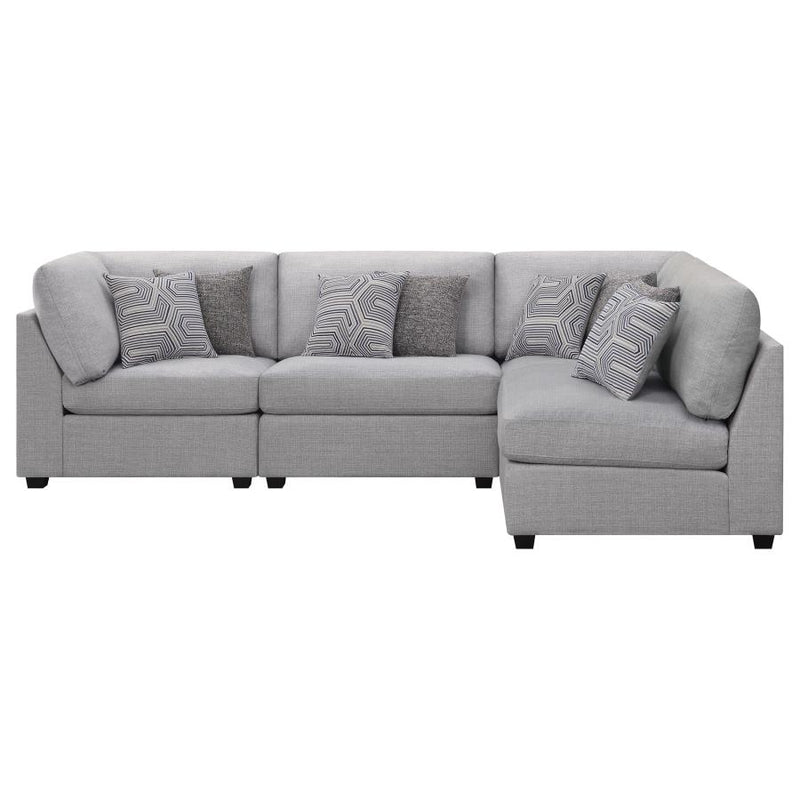 Cambria 4-piece Upholstered Modular Sectional Sofa Grey-zoom-