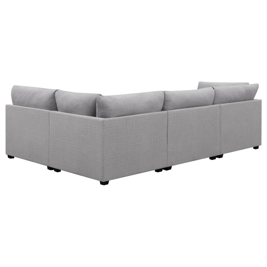 Cambria 4-piece Upholstered Modular Sectional Sofa Grey-4