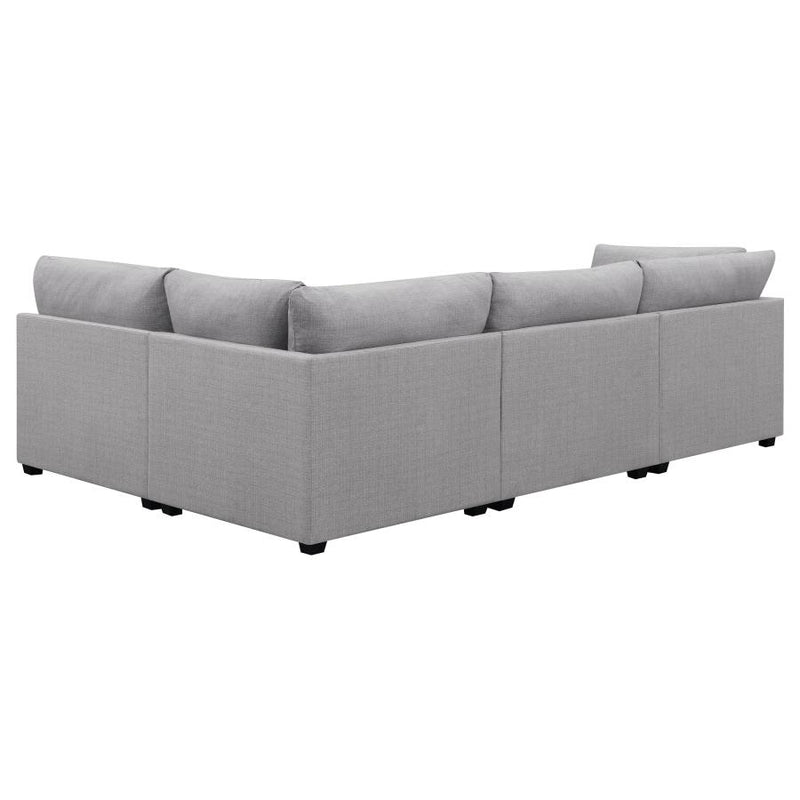Cambria 4-piece Upholstered Modular Sectional Sofa Grey-zoom-