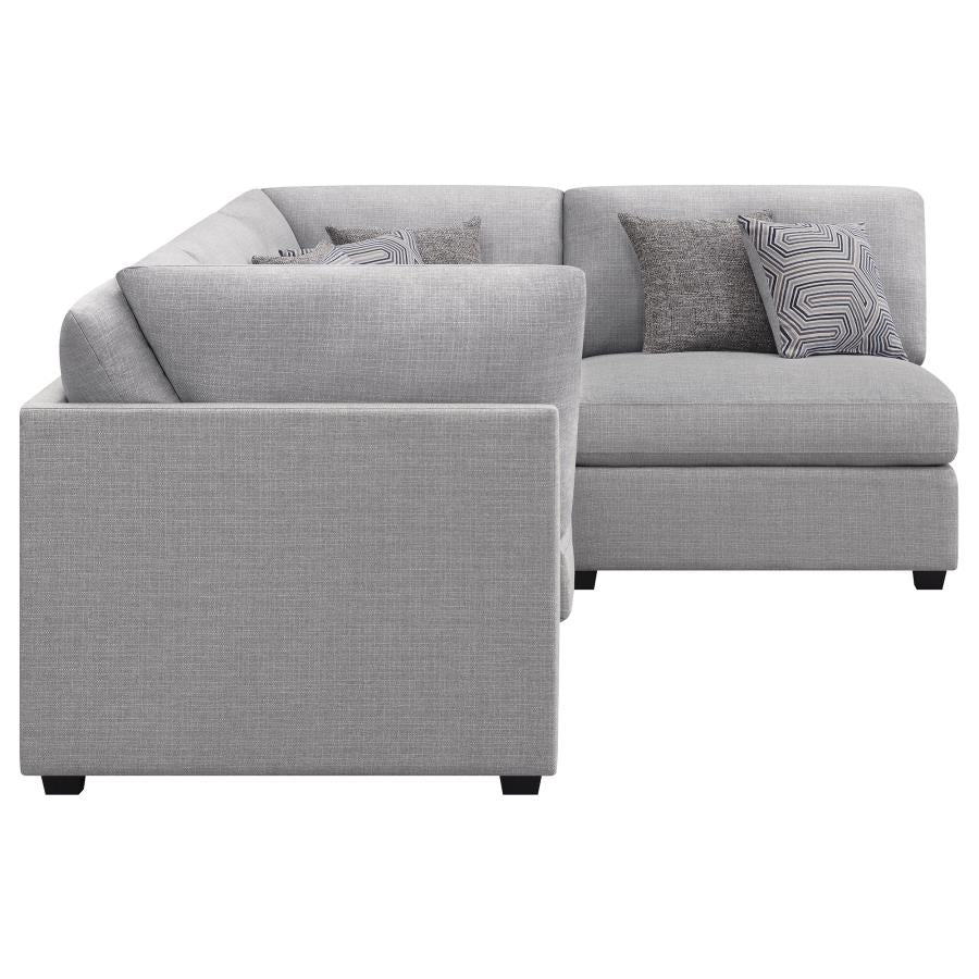 Cambria 4-piece Upholstered Modular Sectional Sofa Grey-5
