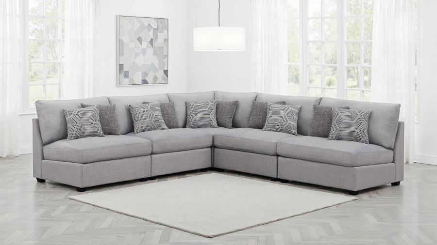Cambria 5-piece Upholstered Modular Sectional Sofa Grey-1