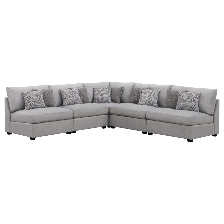 Cambria 5-piece Upholstered Modular Sectional Sofa Grey-2