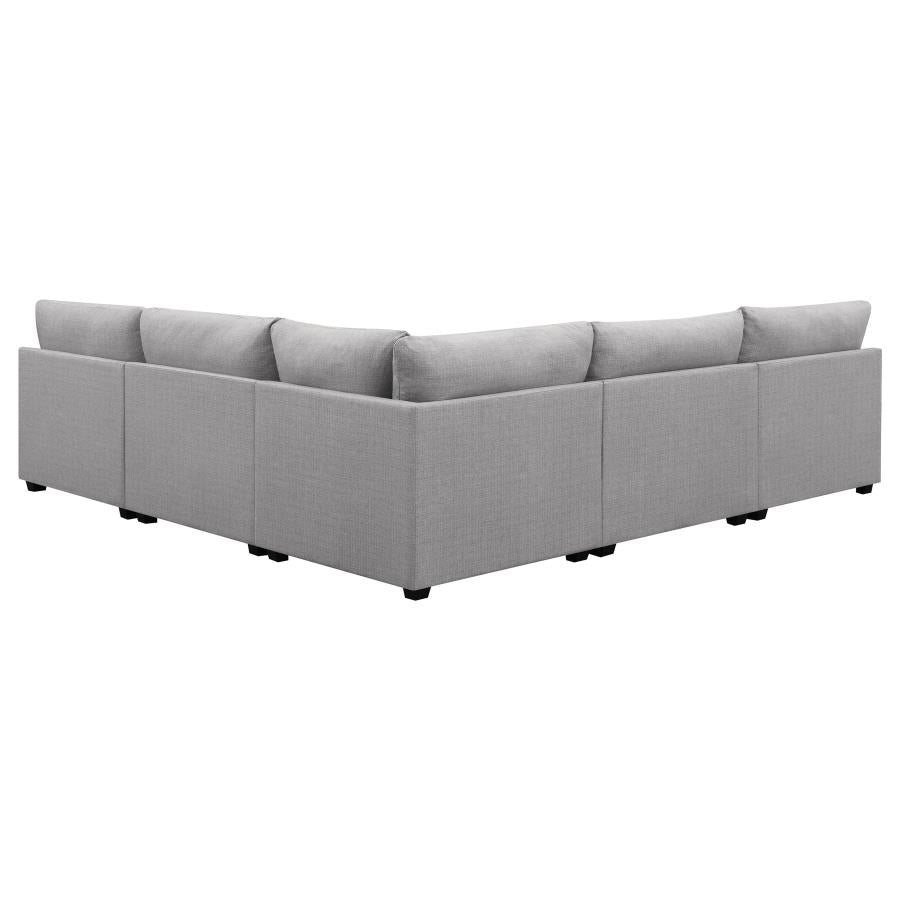 Cambria 5-piece Upholstered Modular Sectional Sofa Grey-zoom-3