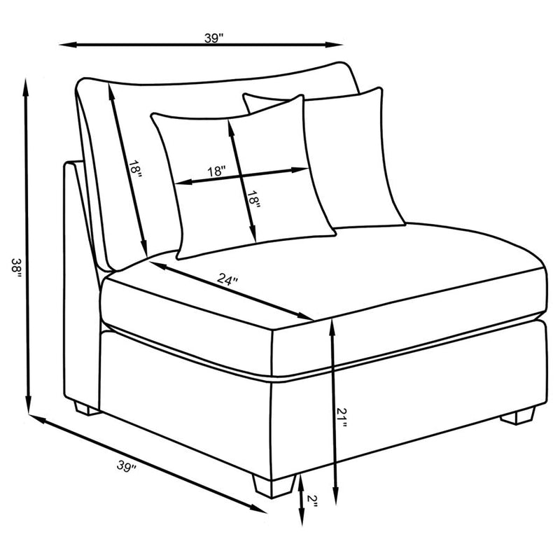 Cambria 5-piece Upholstered Modular Sectional Sofa Grey-zoom-
