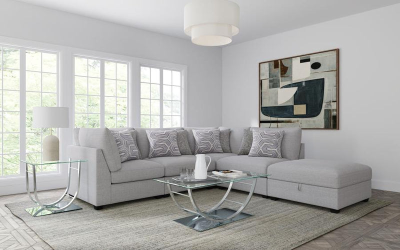 Cambria 5-piece Upholstered Modular Sectional Sofa Grey-zoom-