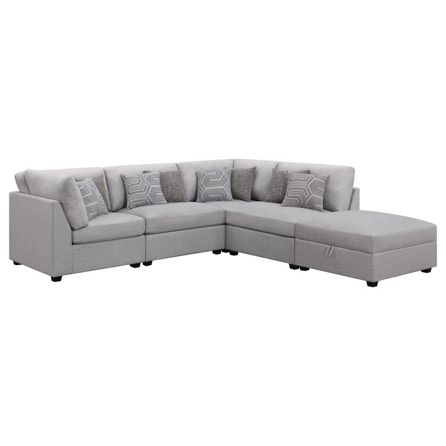 Cambria 5-piece Upholstered Modular Sectional Sofa Grey-2