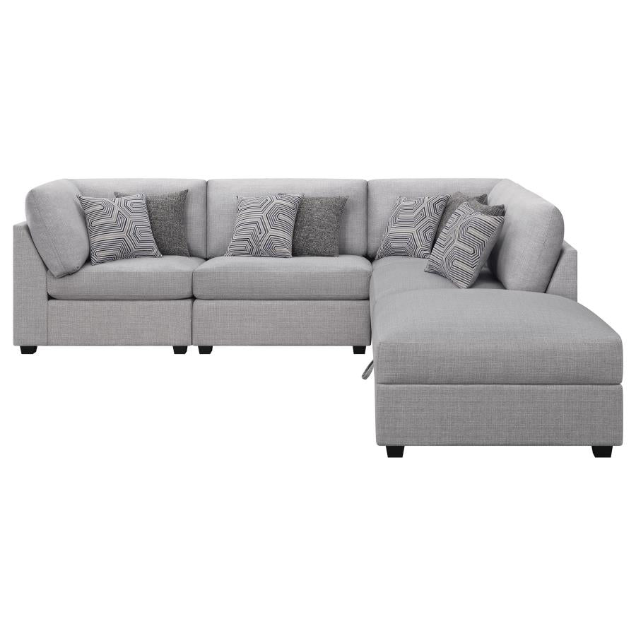 Cambria 5-piece Upholstered Modular Sectional Sofa Grey-3